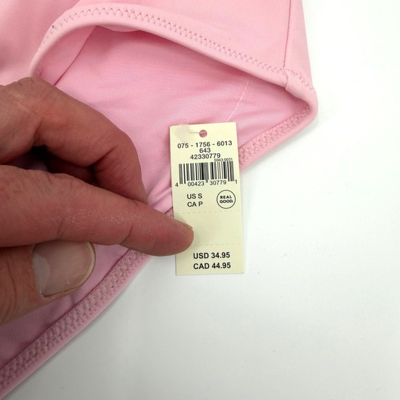 Aerie Light Pink High Waisted Cross Waist Full Coverage Bikini Bottoms Size S - Picture 3 of 12